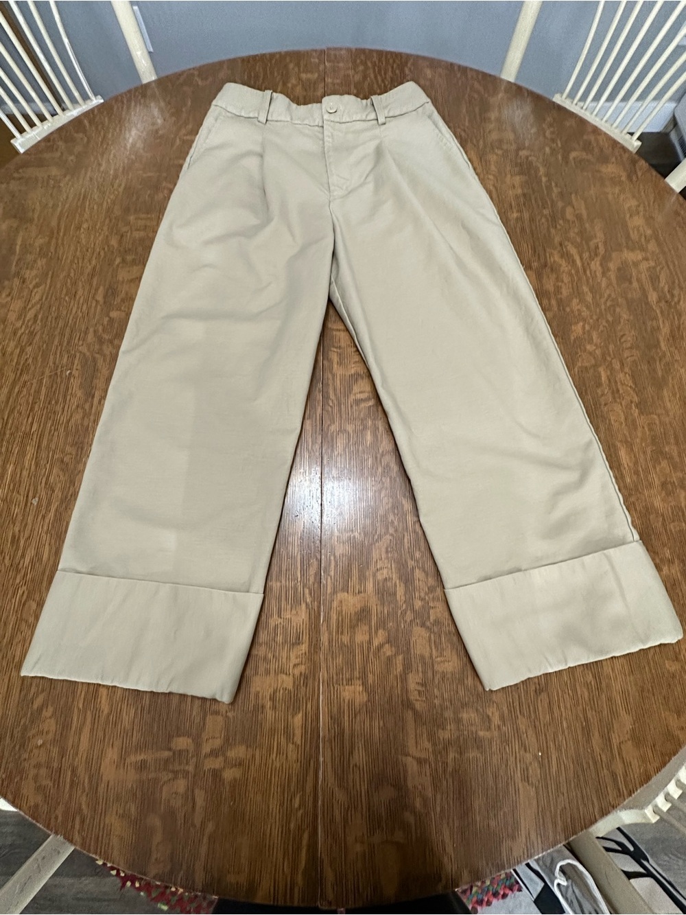 Lauren Ralph Lauren Double-Faced Stretch Cotton Ankle Wide Leg Pants Size 6 - Picture 4 of 12